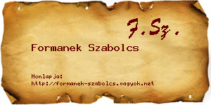 Formanek Szabolcs névjegykártya